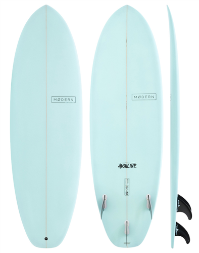 Modern Highline Pu Surfboard, New 22-23 Colour, Sea Green