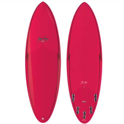 Gerry Lopez Squirty Five-fin Surfboard, Red
