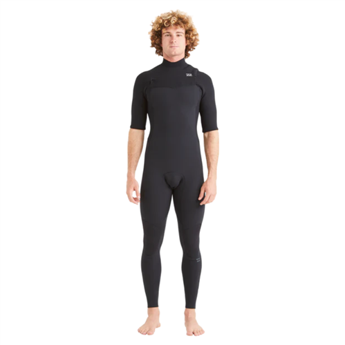 Billabong Mens 2/2mm Revo Natural Chest Zip SS Fullsuit, Blk