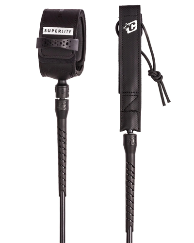 Creatures Of Leisure SUPERLITE LONGBOARD ANKLE 9 LEASH, BLACK SILVER