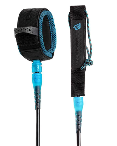 Creatures Of Leisure LONGBOARD ANKLE 9 LEASH, CYAN SPECKLE BLACK
