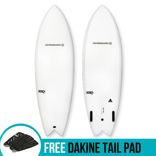 Haydenshapes Hypto Twin Future Flex FCS II 2 Fin Surfboard, White
