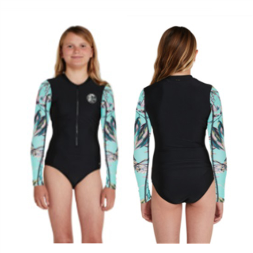 O'Neill GIRLS BAHIA FZ LS SURFSUIT , BLACK/ALOHA