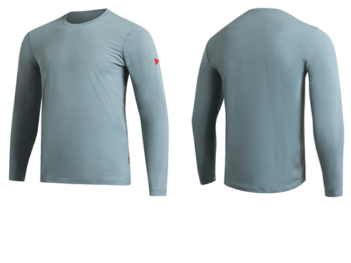 FLORENCE MARINE X Airtex Long Sleeve Rash Vest, Heather Light Sea Blue
