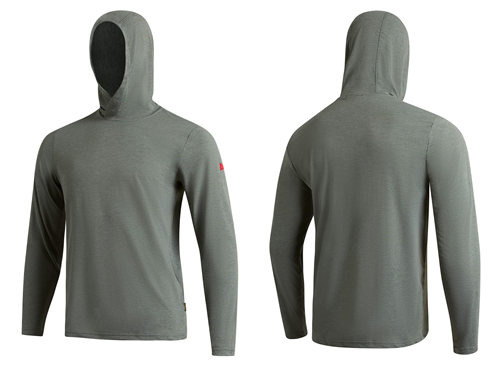 FLORENCE MARINE X Airtex Long Sleeve Hooded Rash Vest, Heather Dark Sage