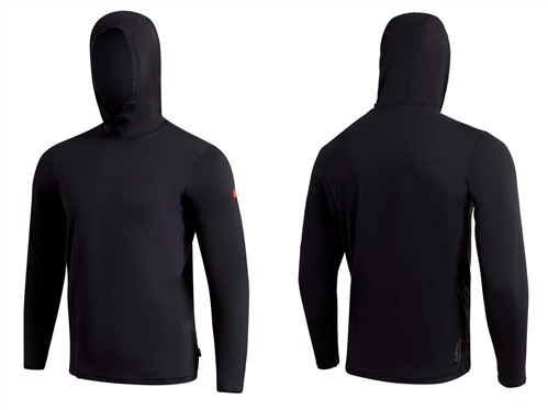 FLORENCE MARINE X Airtex Long Sleeve Hooded Rash Vest, Black