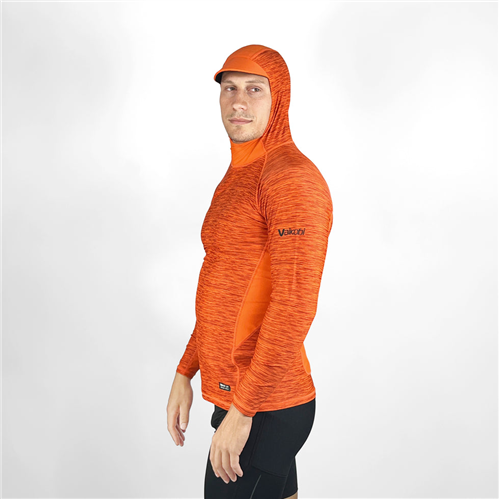 VAIKOBI HOODED UV LONG SLV RASH TOP, ORANGE