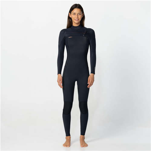 O'Neill Wetsuit WOMENS HYPERFREAK FIRE Chest Zip 3/2MM L/S STEAMER, A00 BLK/BLK