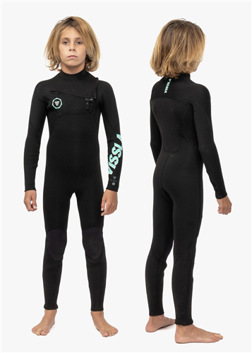 Vissla 7 Seas Boys 3/2mm Full Back Zip Steamer, Phantom