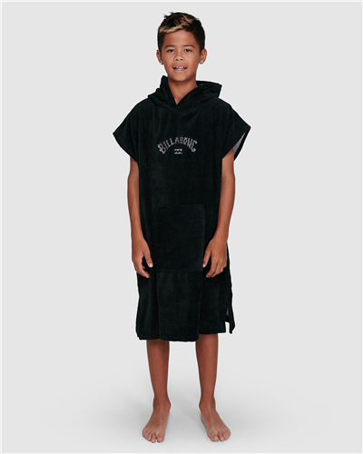 Billabong 100% COTTON WETSUIT HOODED TOWEL YOUTH 8-14 YRS, BLACK