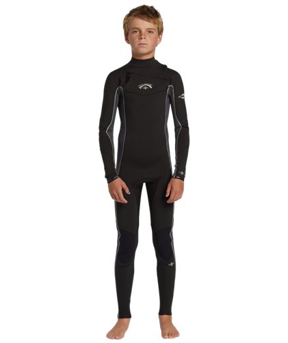 Billabong 3/2mm Teen Absolute Chest Zip Full Steamer, Dark Grey