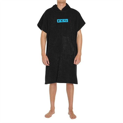 FCS 100% COTTON JUNIOR PONCHO HOODED TOWEL KIDS 8-14 YRS, BLACK