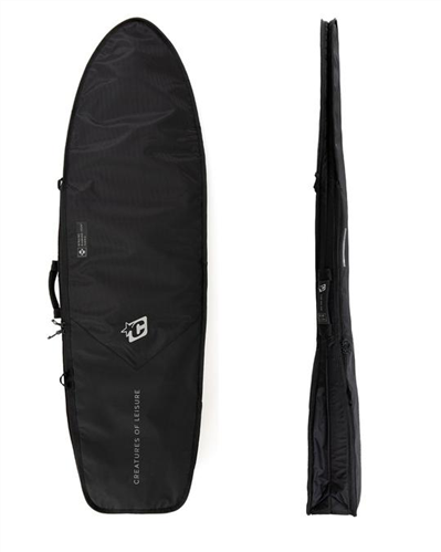 Creatures Of Leisure Fish Double DT2.0 Surfboard Bag, Blk/ Silver