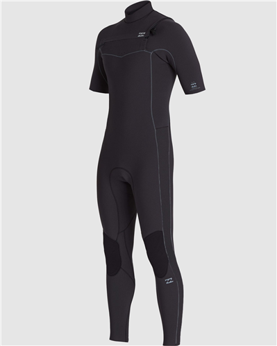 Billabong Wetsuits 2/2mm REVOLUTION PRO CHEST ZIP SS STEAMER, BLACK/BLACK