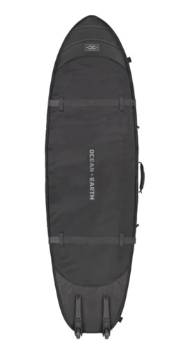 Ocean & Earth HYPA FISH or SHORTBOARD TRAVEL COFFIN SURFBOARD BAG - 3 BOARD WHEELIE, BLACK