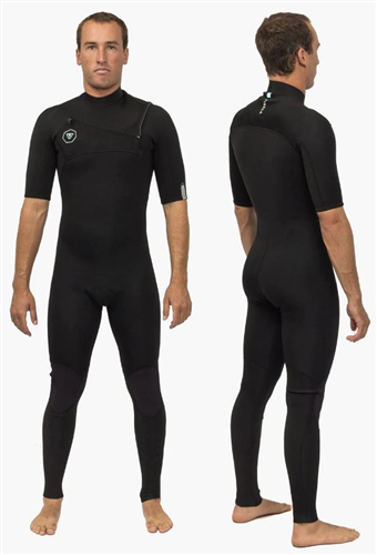 Vissla Wetsuits 7 SEAS 2-2mm SHORT SLEEEVE FULL SUIT STEAMER, Black
