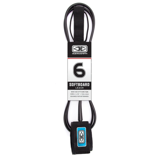 Ocean & Earth Softboard 6'0 Leash - Black