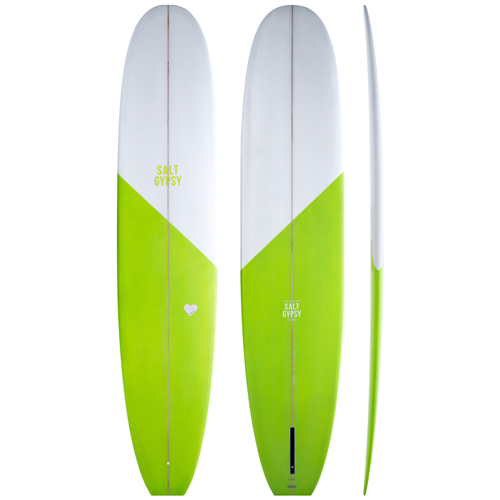 Salt Gypsy Surfboards x CYNTHIA ROWLEY Dusty PU Surfboard, Ivory Lime