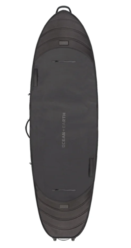 Ocean & Earth HYPA FISH or SHORTBOARD TRAVEL COFFIN SURFBOARD BAG- 5 BOARD WHEELIE, BLACK