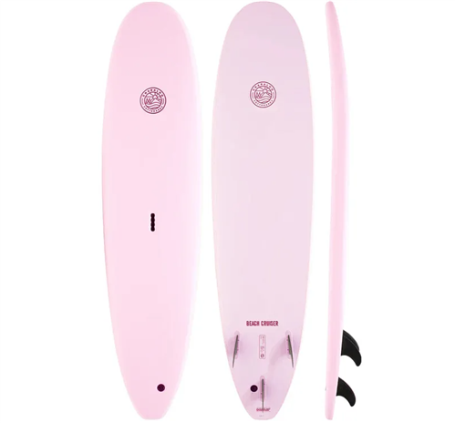 Gnaraloo Beach Cruiser Soft Surfboard, Marshmallow Pink