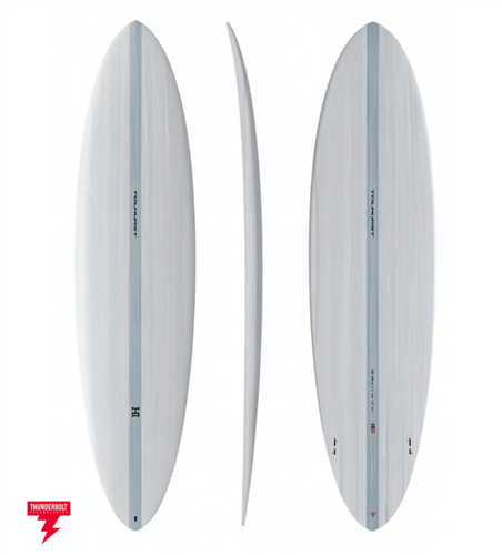 Thunderbolt Surfboards Harley Ingleby Mid 6 Twin Surfboard RED, White