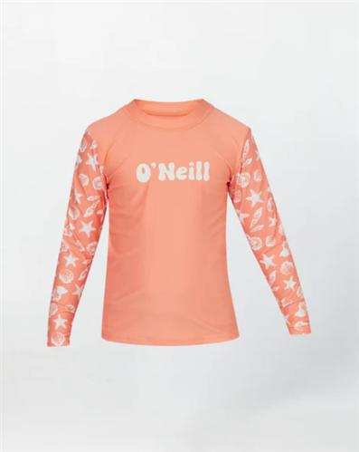 O'Neill GIRLS TODDLER SPF LS RASH TEE, Seashells