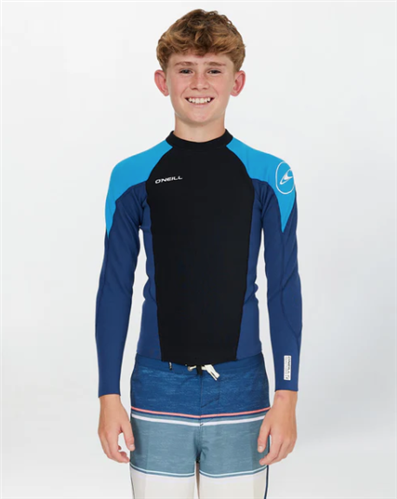 O'Neill BOYS REACTOR 2 LS CREW WETSUIT TOP 1.5MM, NAVY
