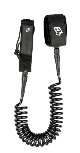 Creatures Of Leisure Sup 10 Coiled Ankle Double Swivel Leash, Black Black