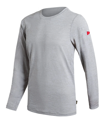 FLORENCE MARINE X Airtex Long Sleeve Rash Vest, Light Heather Grey