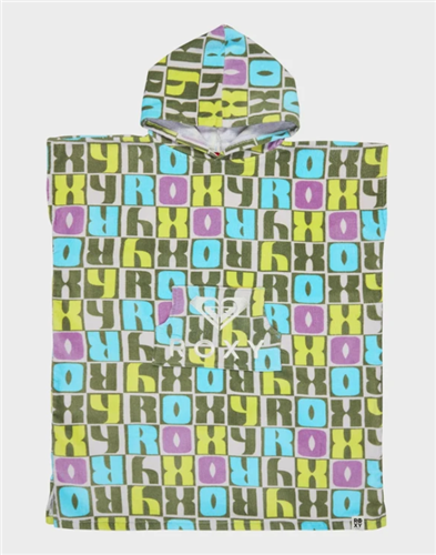 Roxy GIRLS RG STAY MAGICAL HOODED TOWEL, OIL GREEN