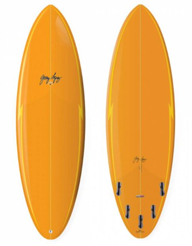 Gerry Lopez Squirty Five-fin Surfboard, Orange
