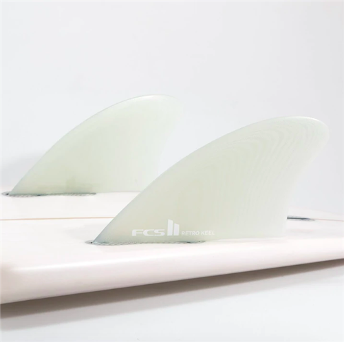 FCS II Retro Keel PG White Twin  Fins