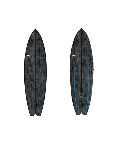 Thunderbolt Surfboards Skin Dog Hydroplane Surfboard, BLUE CARBON