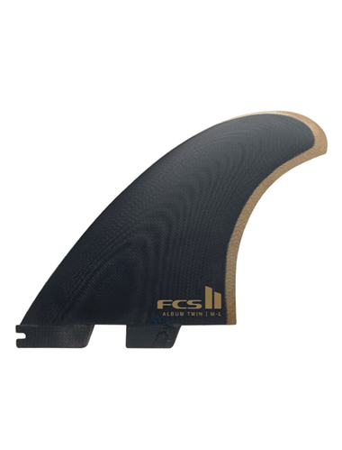 FCS II Album Twin+1 PG Retail Fins, Black/Gold