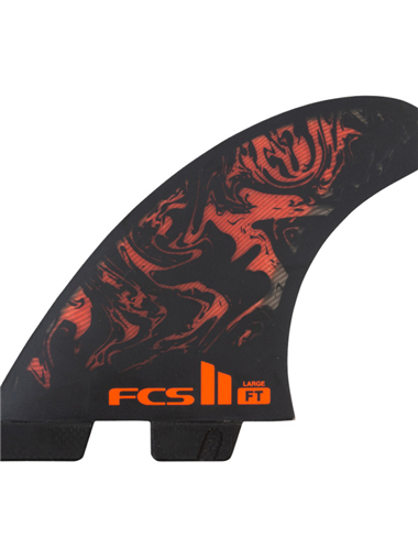 FCS II FT PC Medium Black/Red Retail Thruster Fin Set