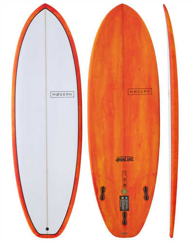Modern Highline PU Surfboard, Firestorm Tint