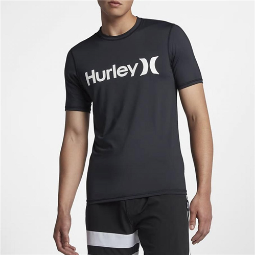Hurley One And Only Surf Shirt Short Sleeve Rash Vest, 010 Black
