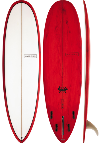Modern Love Child PU Surfboard, Red Tint
