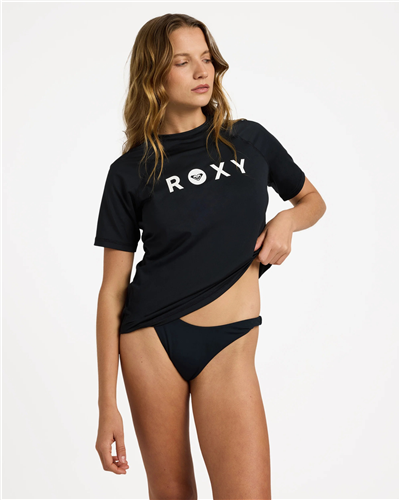 Roxy ESSENTIAL SS LYCRA 50+ UPF RASH TOP, ANTHRACITE