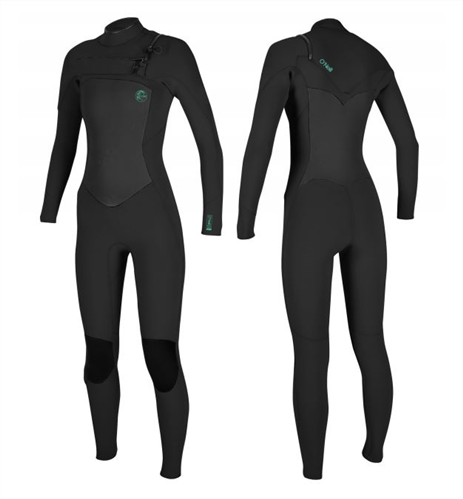 O'Neill Wetsuit FOCUS WOMENS CHEST-ZIP SEALED FULL 3/2MM STEAMER, BLACK