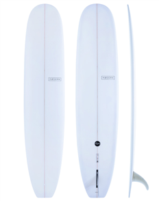 Modern Retro Single Fin Log Longboard, Clear