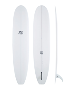 Salt Gypsy Surfboards Dusty PU Single fin Longboard New 22-23 Colour, Hard White