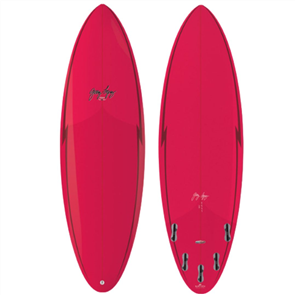 Gerry Lopez Squirty Five-fin Surfboard, Red
