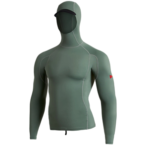 FLORENCE MARINE X Long Sleeve Hooded Rashguard, Dark Sage