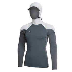 O'Neill THIN SKINS NEO L/S HOODED RASH VEST,  GRAPHITE