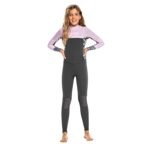 Roxy GIRLS 3/2MM SWELL SERIES GIRL BZ GBS WETSUIT, JET/ORCHID BOUQUET