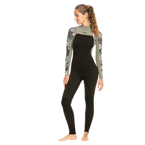 Roxy 3/2MM ELITE XT ST PRINTED FZ GBS WETSUIT, ANTHRACITE