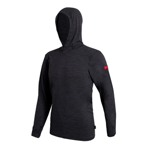 FLORENCE MARINE X Airtex Long Sleeve Hooded Shirt, Heather Charcoal