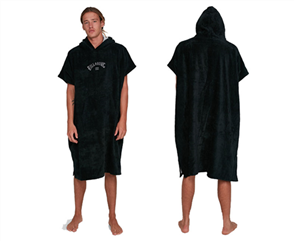 Billabong 100% COTTON WETSUIT HOODED TOWEL ADULT, BLACK