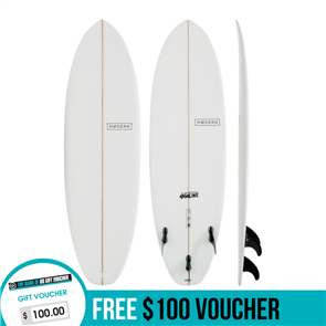 Modern Highline PU Surfboard, NEW 22-23 Clear